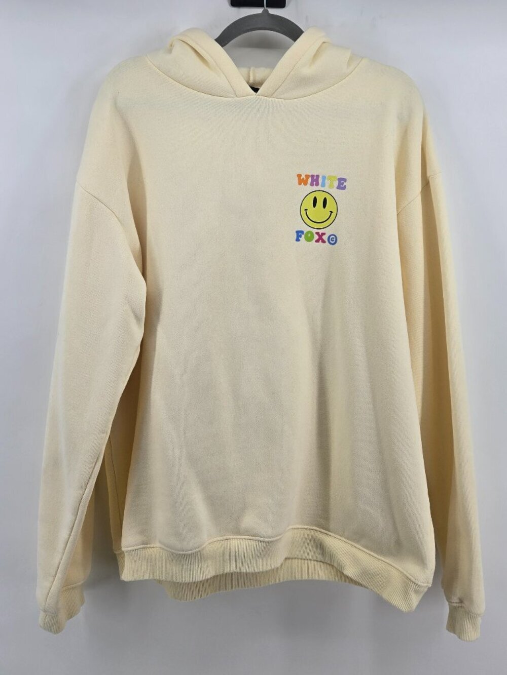 White Fox Pullover Hoodie - M/L Buttercream